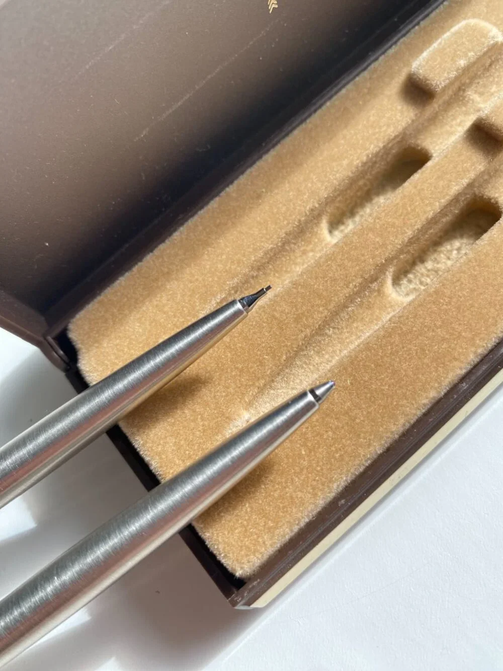 Parker 45 Flighter Stainless Steel Ball Pen and Mechanical Pencil Set